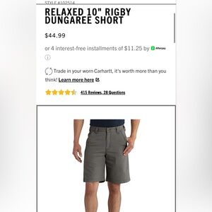 Carhartt Rigby 10 inch shirts